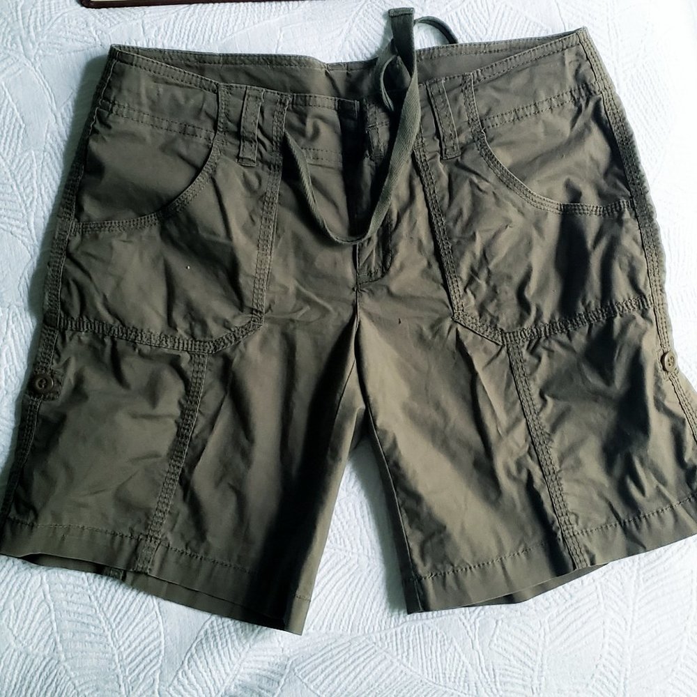 INC Army Green Adjustable Shorts Size 2